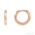 Sapphire Row Gold Knife-Edge Huggie Earrings - 14K Rose Gold, 12.5 mm