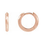 Sapphire Row Gold Knife-Edge Huggie Earrings - 14K Rose Gold, 12.5 mm