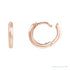 Sapphire Row Gold Knife-Edge Huggie Earrings - 14K Rose Gold, 12.5 mm (view 3)