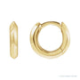 Sapphire Row Gold Knife-Edge Huggie Earrings - 14K Yellow Gold, 10 mm