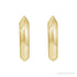Sapphire Row Gold Knife-Edge Huggie Earrings - 14K Yellow Gold, 10 mm (view 2)