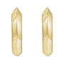 Sapphire Row Gold Knife-Edge Huggie Earrings - 14K Yellow Gold, 10 mm (view 2)