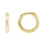 Sapphire Row Gold Knife-Edge Huggie Earrings - 14K Yellow Gold, 15 mm