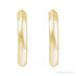 Sapphire Row Gold Knife-Edge Huggie Earrings - 14K Yellow Gold, 15 mm (view 2)
