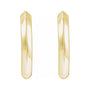 Sapphire Row Gold Knife-Edge Huggie Earrings - 14K Yellow Gold, 15 mm (view 2)