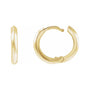 Sapphire Row Gold Knife-Edge Huggie Earrings - 14K Yellow Gold, 15 mm (view 3)