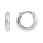 Sapphire Row Gold Knife-Edge Huggie Earrings - Platinum, 10 mm