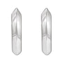 Sapphire Row Gold Knife-Edge Huggie Earrings - Platinum, 10 mm (view 2)