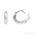 Sapphire Row Gold Knife-Edge Huggie Earrings - Platinum, 10 mm (view 3)
