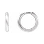 Sapphire Row Gold Knife-Edge Huggie Earrings - Platinum, 15 mm