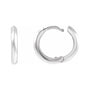 Sapphire Row Gold Knife-Edge Huggie Earrings - Platinum, 15 mm (view 3)