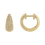 Sapphire Row Natural Diamond French Pavé Dome Huggie Earrings - 14K Yellow Gold, 1/2 CTW