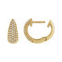 Sapphire Row Natural Diamond French Pavé Dome Huggie Earrings - 14K Yellow Gold, 1/2 CTW (view 3)