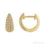 Sapphire Row Natural Diamond French Pavé Dome Huggie Earrings - 14K Yellow Gold, 1/3 CTW