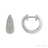 Sapphire Row Natural Diamond French Pavé Dome Huggie Earrings - 14K White Gold, 1/2 CTW