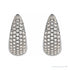 Sapphire Row Natural Diamond French Pavé Dome Huggie Earrings - 14K White Gold, 1/2 CTW (view 2)