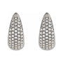 Sapphire Row Natural Diamond French Pavé Dome Huggie Earrings - 14K White Gold, 1/2 CTW (view 2)