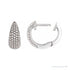 Sapphire Row Natural Diamond French Pavé Dome Huggie Earrings - 14K White Gold, 1/2 CTW (view 3)