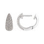 Sapphire Row Natural Diamond French Pavé Dome Huggie Earrings - 14K White Gold, 1/2 CTW (view 3)
