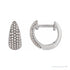 Sapphire Row Natural Diamond French Pavé Dome Huggie Earrings - 14K White Gold, 1/3 CTW