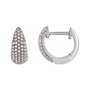 Sapphire Row Natural Diamond French Pavé Dome Huggie Earrings - 14K White Gold, 1/3 CTW