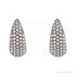 Sapphire Row Natural Diamond French Pavé Dome Huggie Earrings - 14K White Gold, 1/3 CTW (view 2)