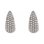 Sapphire Row Natural Diamond French Pavé Dome Huggie Earrings - 14K White Gold, 1/3 CTW (view 2)