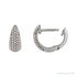 Sapphire Row Natural Diamond French Pavé Dome Huggie Earrings - 14K White Gold, 1/3 CTW (view 3)