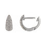 Sapphire Row Natural Diamond French Pavé Dome Huggie Earrings - 14K White Gold, 1/3 CTW (view 3)