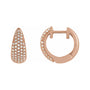 Sapphire Row Natural Diamond French Pavé Dome Huggie Earrings - 14K Rose Gold, 1/2 CTW