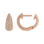 Sapphire Row Natural Diamond French Pavé Dome Huggie Earrings - 14K Rose Gold, 1/2 CTW (view 3)