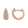 Sapphire Row Natural Diamond French Pavé Dome Huggie Earrings - 14K Rose Gold, 1/3 CTW
