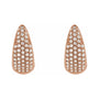 Sapphire Row Natural Diamond French Pavé Dome Huggie Earrings - 14K Rose Gold, 1/3 CTW (view 2)