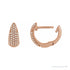Sapphire Row Natural Diamond French Pavé Dome Huggie Earrings - 14K Rose Gold, 1/3 CTW (view 3)