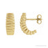 Sapphire Row Gold Puffed J-Hoop Earrings - 14K Yellow Gold