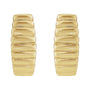 Sapphire Row Gold Puffed J-Hoop Earrings - 14K Yellow Gold (view 2)