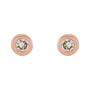 Sapphire Row Natural Diamond Micro Bezel Studs - 14K Rose Gold (view 2)