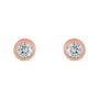 Sapphire Row Natural Diamond Micro Bezel Studs - 14K Rose Gold, 1.75 mm (view 2)