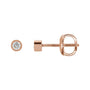 Sapphire Row Natural Diamond Micro Bezel Studs - 14K Rose Gold, 2.25 mm