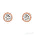 Sapphire Row Natural Diamond Micro Bezel Studs - 14K Rose Gold, 2.25 mm (view 2)