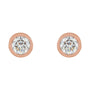 Sapphire Row Natural Diamond Micro Bezel Studs - 14K Rose Gold, 2.25 mm (view 2)