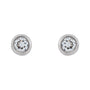 Sapphire Row Natural Diamond Micro Bezel Studs - 14K White Gold (view 2)