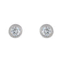 Sapphire Row Natural Diamond Micro Bezel Studs - 14K White Gold, 1.75 mm (view 2)