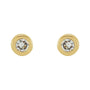 Sapphire Row Natural Diamond Micro Bezel Studs - 14K Yellow Gold (view 2)