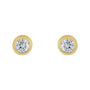 Sapphire Row Natural Diamond Micro Bezel Studs - 14K Yellow Gold, 1.75 mm (view 2)