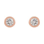 Sapphire Row Natural Diamond Micro Bezel Studs - 14K Rose Gold, 2 mm (view 2)