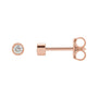 Sapphire Row Lab-Grown Diamond Micro Bezel Studs - 14K Rose Gold, 2.25 mm
