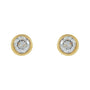 Sapphire Row Lab-Grown Diamond Micro Bezel Studs - 14K Yellow Gold (view 2)