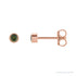 Sapphire Row Natural Gemstone Micro Bezel Studs - Green Tourmaline, 14K Rose Gold, 2.5 mm