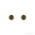 Sapphire Row Natural Gemstone Micro Bezel Studs - Green Tourmaline, 14K Rose Gold, 2.5 mm (view 2)